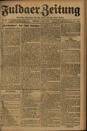 Ausgabe vom Mittwoch, den 05. April 1922.