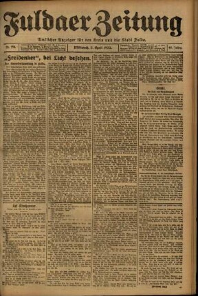 Ausgabe vom Mittwoch, den 05. April 1922.