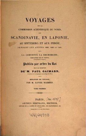 Relation du voyage, 1