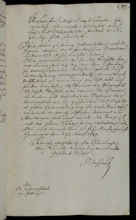 Ermahnung des Professors Gesner zur Wiederaufnahme des Kontakts mit Uffenbach.