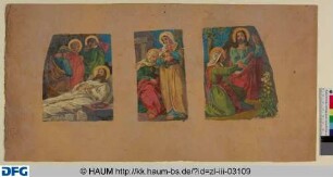 Entwurf für die neuen Wandmalereien im nördlichen Querhaus des Braunschweiger Domes: "Die Sabbathruhe des Heilands, Die Frauen am leeren Grab und Die noli me tangere Szene"
