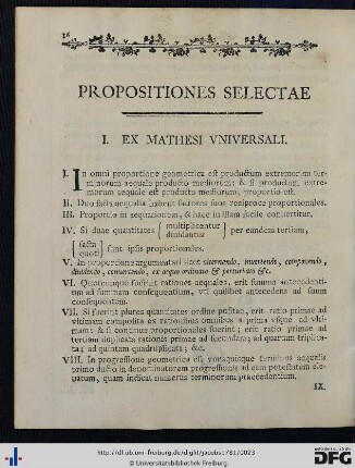 Propositiones Selectae.