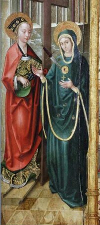 Geisenheimer Altartafel mit Anna selbritt — Heilige Helena mit Mater Dolorosa