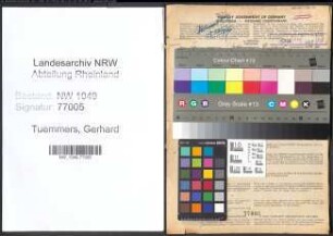 Entnazifizierung Gerhard Tuemmers , geb. 01.05.1883 (Lehrer)