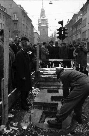 Freiburg: Grundsteinlegung zum Bertoldsbrunnen