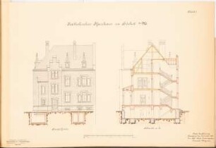 Katholisches Pfarrhaus, Höchst: Rückfront, Schnitt