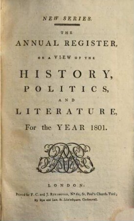 The annual register : world events .... 1801