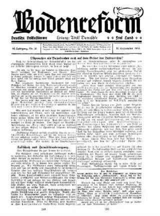 Ostpreußen als Bahnbrecher auf dem Gebiet des Bodenrechts?