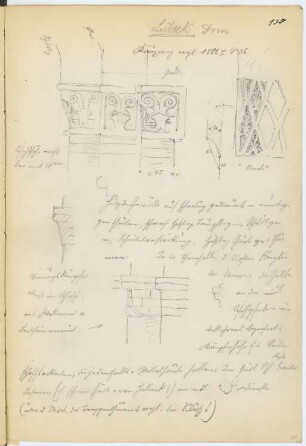 Dom, Lübeck: Details (aus: Skizzen- und Fotoalbum 9)
