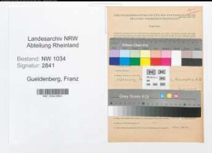 Entnazifizierung Franz Gueldenberg , geb. 13.04.1898 (Oberstleutnant)