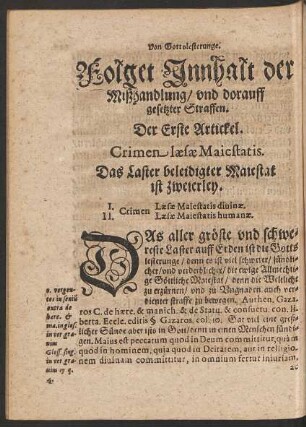 Der Erste Artickel.