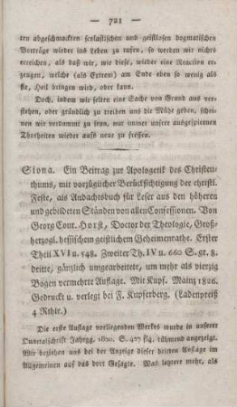 721-724 [Rezension] Horst, Georg Conrad, Siona