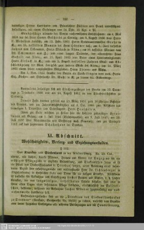 XI. Abschnitt. Wohlthätigkeits-, Versorg- und Erziehungsanstalten