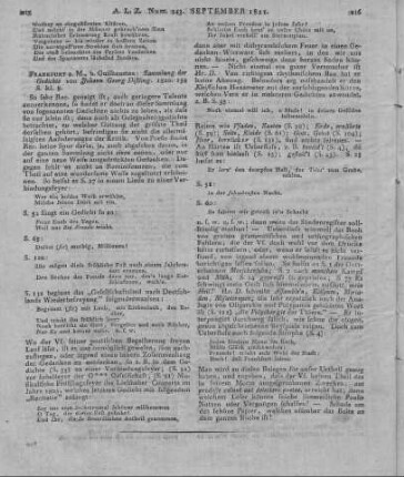 Distling, J. G.: Sammlung der Gedichte. Frankfurt am Main: Guilhauman 1820