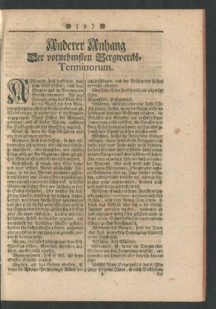 Anderer Anhang Der vornehmsten Bergwecks-Terminorum