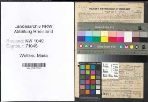 Entnazifizierung Maria Wolters , geb. 22.05.1893 (Lehrer)