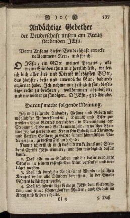 Andächtige Gebether der Bruderschaft unsers am Kreuz sterbenden Jesu
