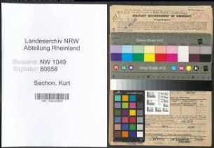 Entnazifizierung Kurt Sachon , geb. 01.06.1911 (Kaufmann)