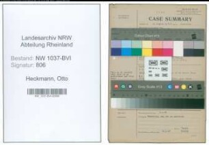 Entnazifizierung Otto Heckmann , geb. 28.07.1898 (Lehrer)
