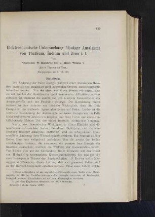 Elektrochemische Untersuchung flüssiger Amalgame von Thallium, Indium und Zinn. I.