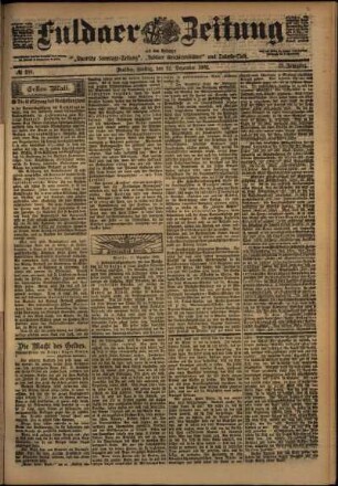 Erste Ausgabe vom Freitag, den 12. Dezember 1902.