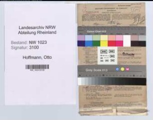 Entnazifizierung Otto Hoffmann , geb. 27.01.1902 (Postschaffner)