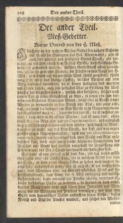 Der ander Theil. Meß-Gebetter.