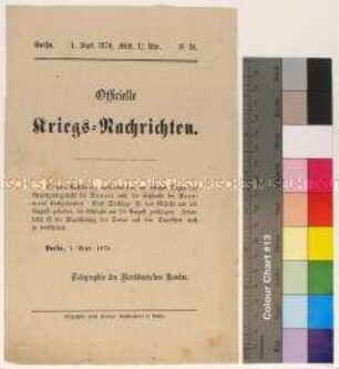 Kriegsdepesche des Norddeutschen Bundes über das Gefecht von Beaumont