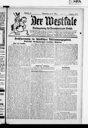 Der Westfale. 1920-1920