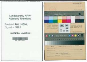 Entnazifizierung Josefine Luetticke , geb. 15.04.1894 ()