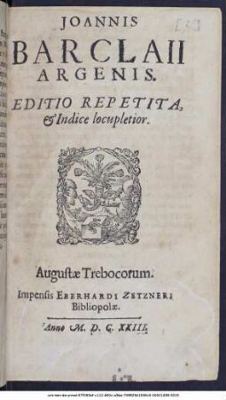 Joannis Barclaii Argenis.