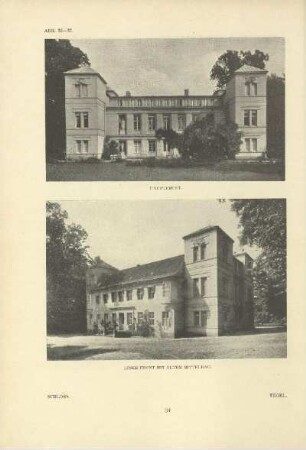 Schloss. Hauptfront. Linke mit altem Mittelbau. Tegel