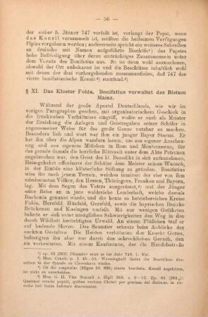 § XI. Das Kloster Fulda. Bonifatius verwaltet das Bistum Mainz.