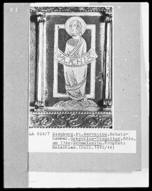 Tragaltar des heiligen Gregorius — Schmalseite mit den Propheten Naum, Malachias und Elchias — Der Prophet Malachias