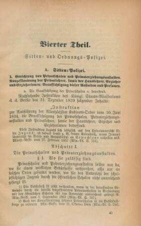 Vierter Theil. Sitten- und Ordnungs-Polizei