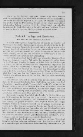 "Unehrlich" in Sage und Geschichte.
