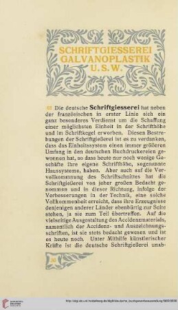 Schriftgiesserei, Galvanoplastik u. s. w.
