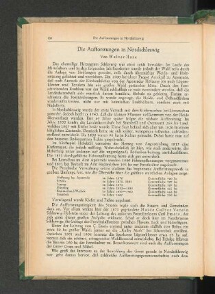 Die Aufforstungen in Nordschleswig