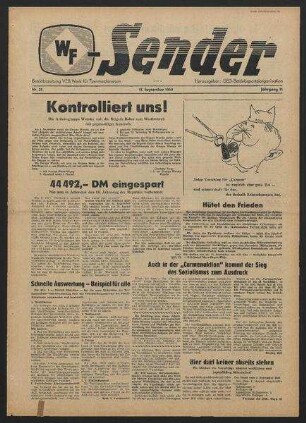 Betriebszeitung 'WF-Sender', Nr.35/1959 (11. September 1959)