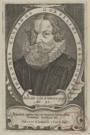 Bildnis des Iohannes Conradus Goebelius