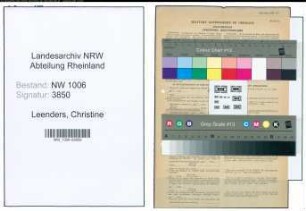 Entnazifizierung Christine Leenders , geb. 08.05.1907 (Putzfrau)