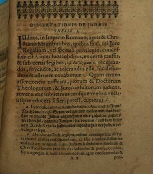 Diatagmata Iudaeorum, Jüden Ordnung : ex iure Caesareo et Pontificio concinnata, et in illustri Iulia, ad disputandum publice proposita