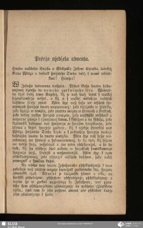 Prěnja njedżela adventa