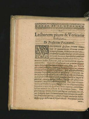 Ad Lectorem pium & Veritatis Studiosum. De Praefatione Pazmanni.