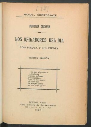 Los afiladores del dia : con piedra y sin piedra