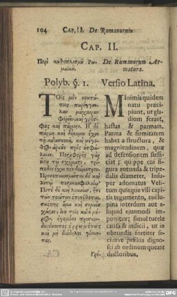 Cap. II. De Romanorum Armatura