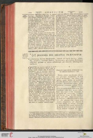 * (I) Joannes dei gratia praepositus