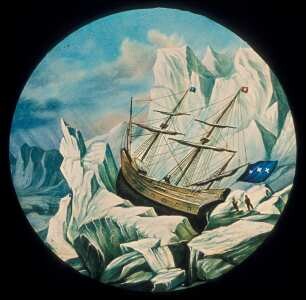 Laterna-magica-Bild: Eisberge in der Nähe der Pondsbai