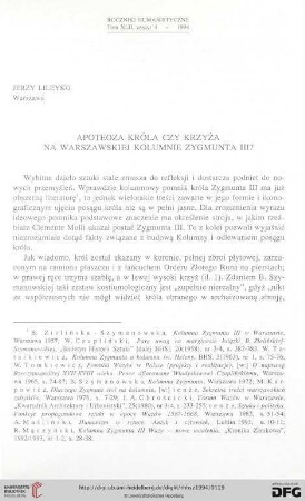 42: Apoteoza króla czy krzyża na warszawskiej Kolumnie Zygmunta III?