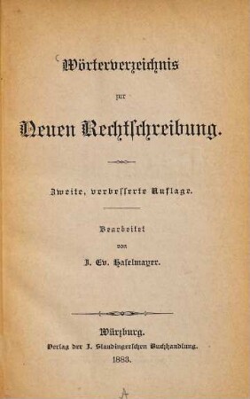 Wörterverzeichnis zur Neuen Rechtschreibung